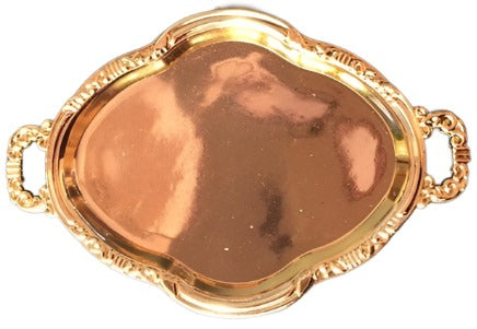 Gold Oval Large Tray Plastic