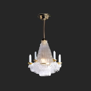 Brass Downrod Chandelier