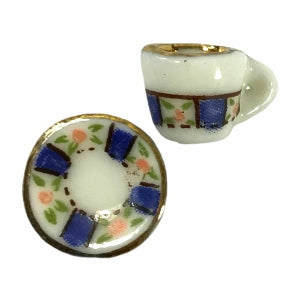 Pair of Floral Cups and Saucers