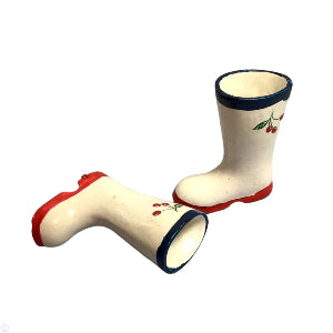 White Boots With Cherries