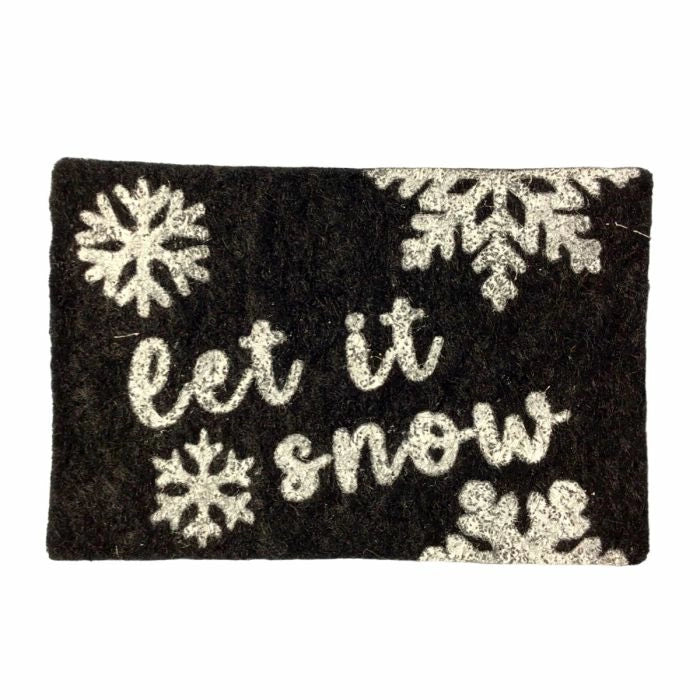 Let it Snow Black Doormat
