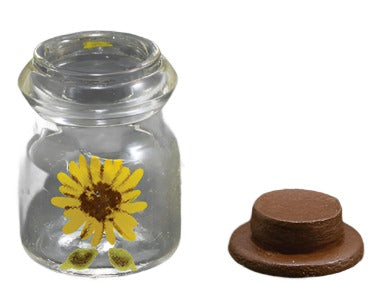 Glass Jar With Sunflower decal