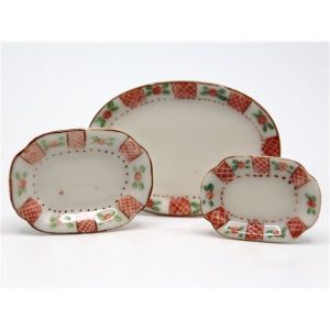 Set of 3 Orange Platters