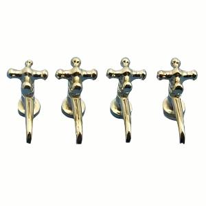 Polished Brass Taps Set of 4