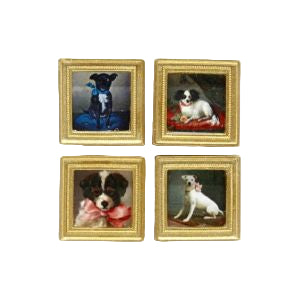 Dog Paintings 4pc