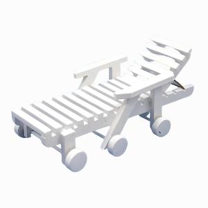 Sun Lounger White adjustable