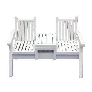 Twin Garden Seat White