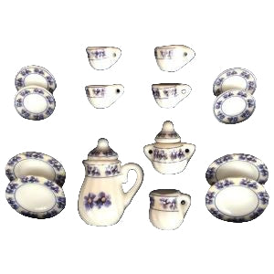 Tea Set 17pc Purple Flower