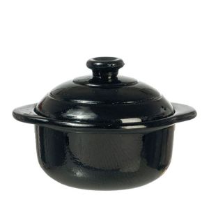 Large Black Pot With Lid