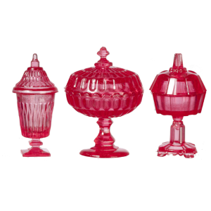 Candy Dishes 3pc Cranberry