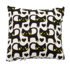 Pillow White With Black cats