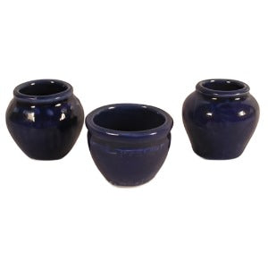 Set of 3 Vases Dark Blue