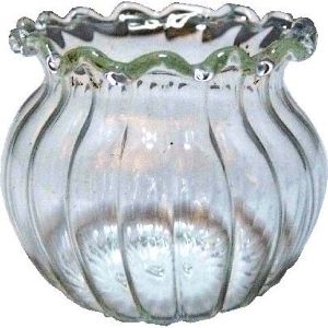 Round Glass Fluted Vase