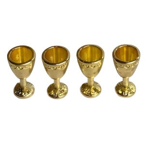 Metal Gold Goblets Set of 4