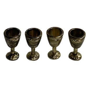 Metal Bronze Goblets Set of 4