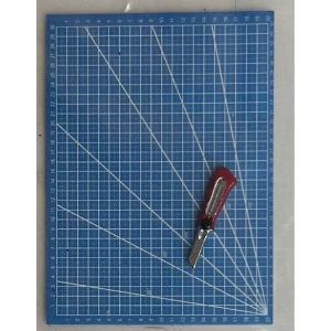 Cardboard Cutting Mat With Metal Knife Blue