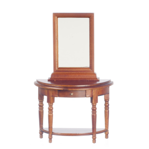 Walnut Hall Table With Mirror