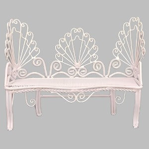 White Wire Bench Seat