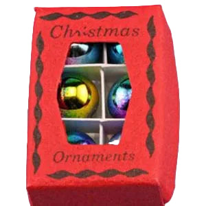 Christmas Ornaments in a Red Box