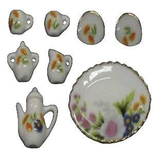 10 Piece Ceramic Tea Set Floral
