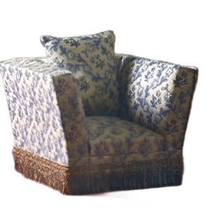 Armchair Cream And Blue