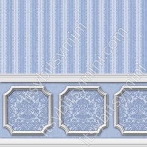 Annabelle Wainscot Mural Blue Serenity