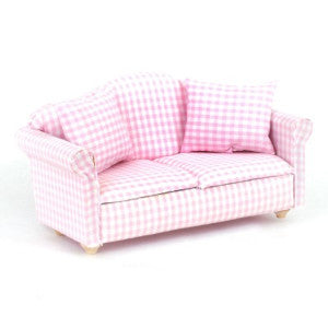 Pink Check Sofa