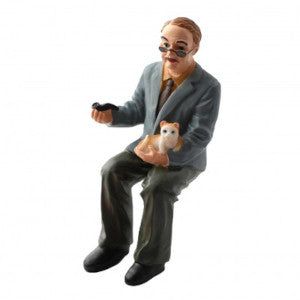 Grandfather Sitting with cat