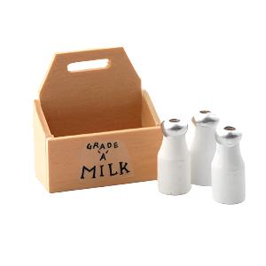 Wooden Crate & Milk