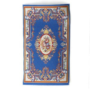 Blue Floral Cameo Rug