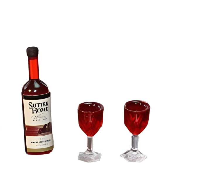 Red Bottle And 2 Glasses