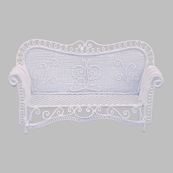 White Wire Garden Seat