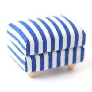 Blue Stripe Footstool