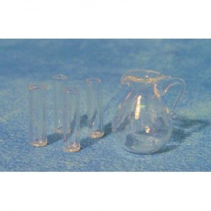 Glass Jug And 4 Glasses