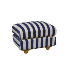 Blue Stripe Footstool