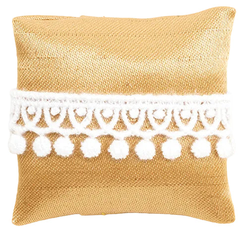 Pillow Gold With White Lace tassel