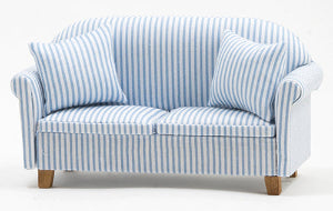 Sofa Blue/White Stripe With Pillows