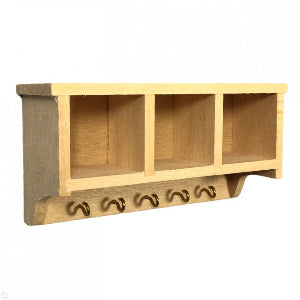 Barewood Shelf With Hooks