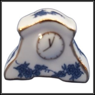 Mantle Clock Blue Flowers