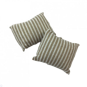 Beige and White Stiped Cushion Pack of 2