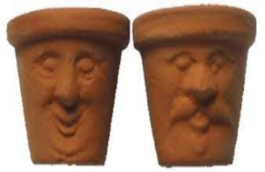 Face Clay Pots 2pcs