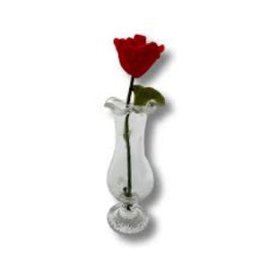 Glass Bud Vase With Rose