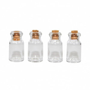 Four Glass Jars with Corks