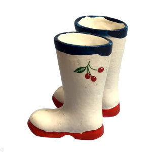 White Boots With Cherries