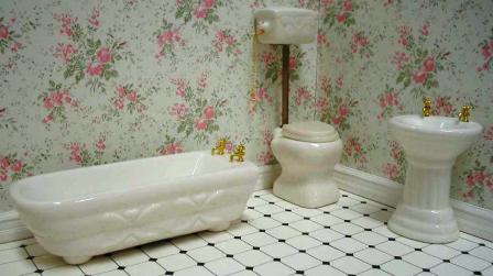 3 piece Ceramic Bathroom Set Off White