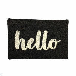 Black Hello Rug
