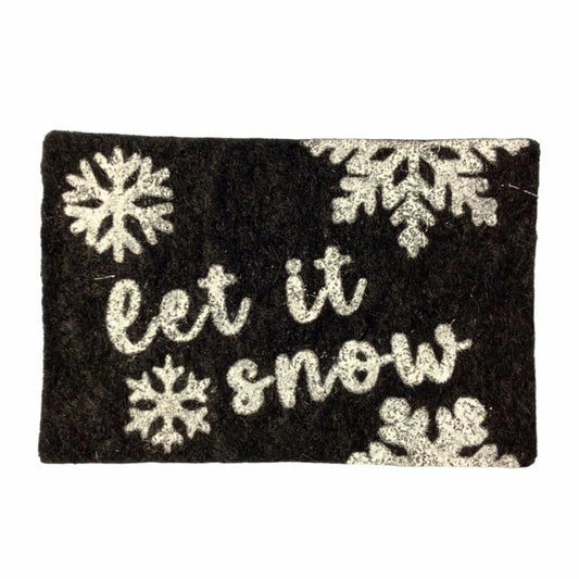 Let it Snow Black Doormat