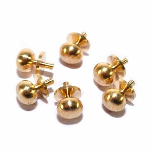6.3mm Diameter Brass Door Knobs Set of 6