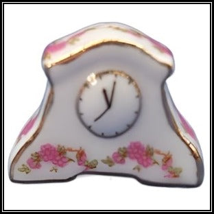 Mantle Clock Pink Flowers