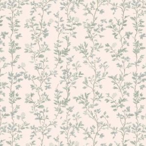 Cloud Cream wallpaper With Hazy Blue Whimsical Floral Print